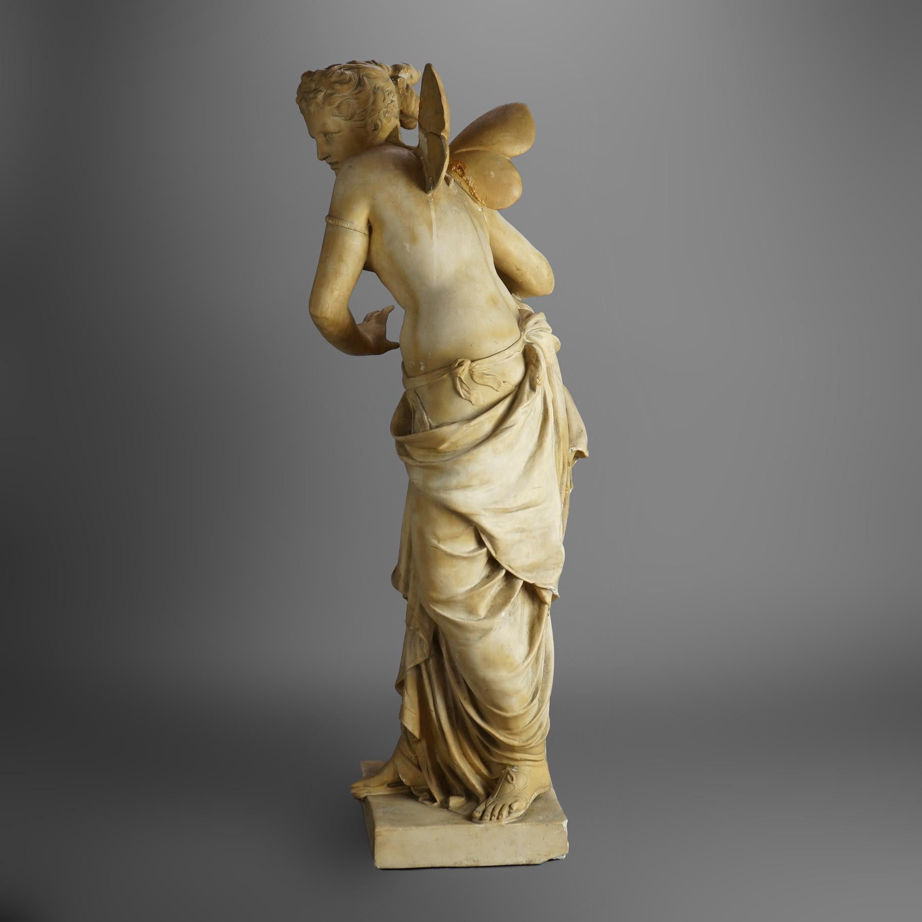 Antique Neoclassical Greek Aphrodite Figural Cast Plaster Statue C1920 For Sale 3