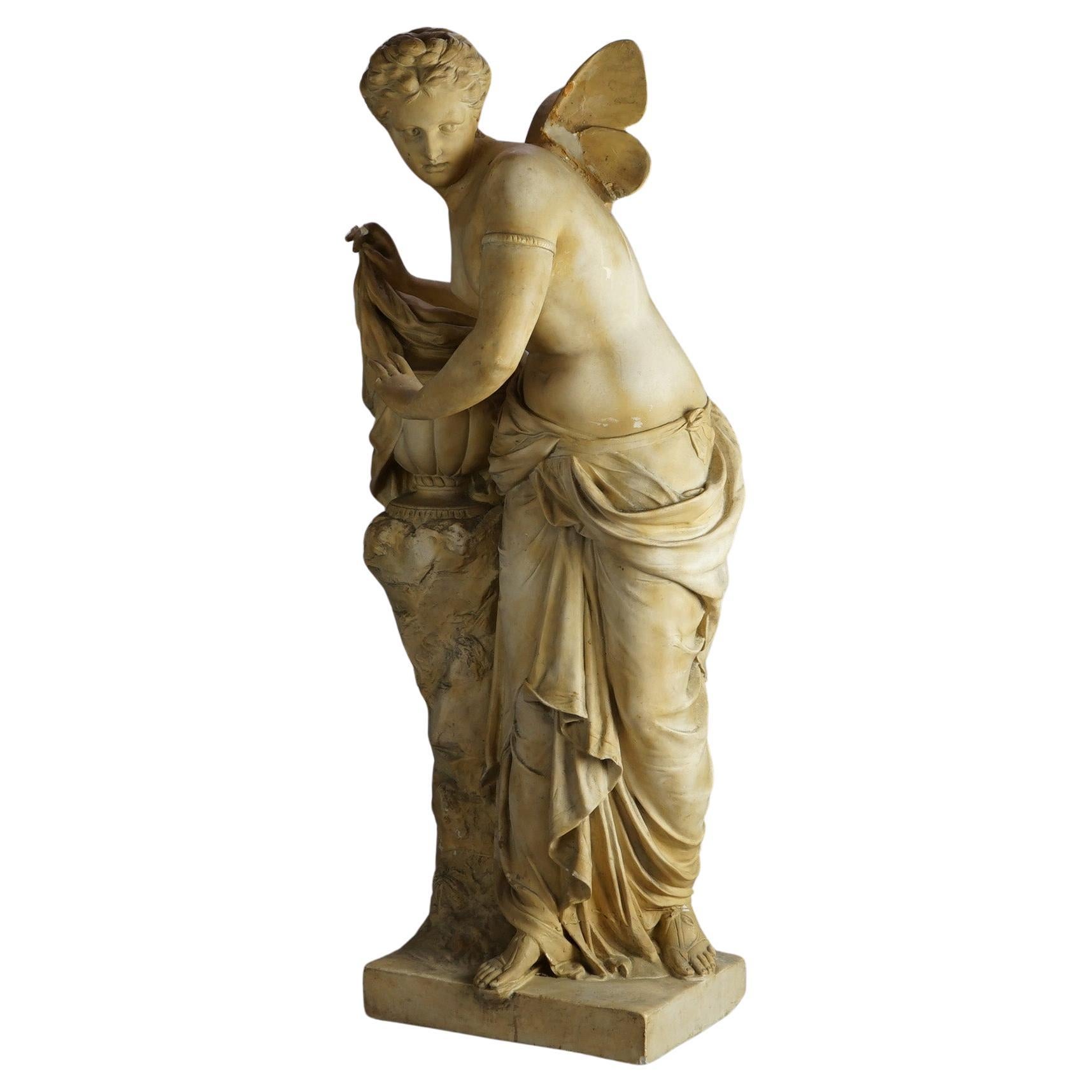 Antique Neoclassical Greek Aphrodite Figural Cast Plaster Statue C1920 For Sale