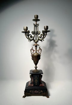 Antique Neoclassical / Greek / Egyptian Revival French Candelabra / Candlestick