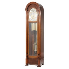 Antique Neoclassical Herschede Five-Tube Mahogany Tall Case Clock Circa 1930