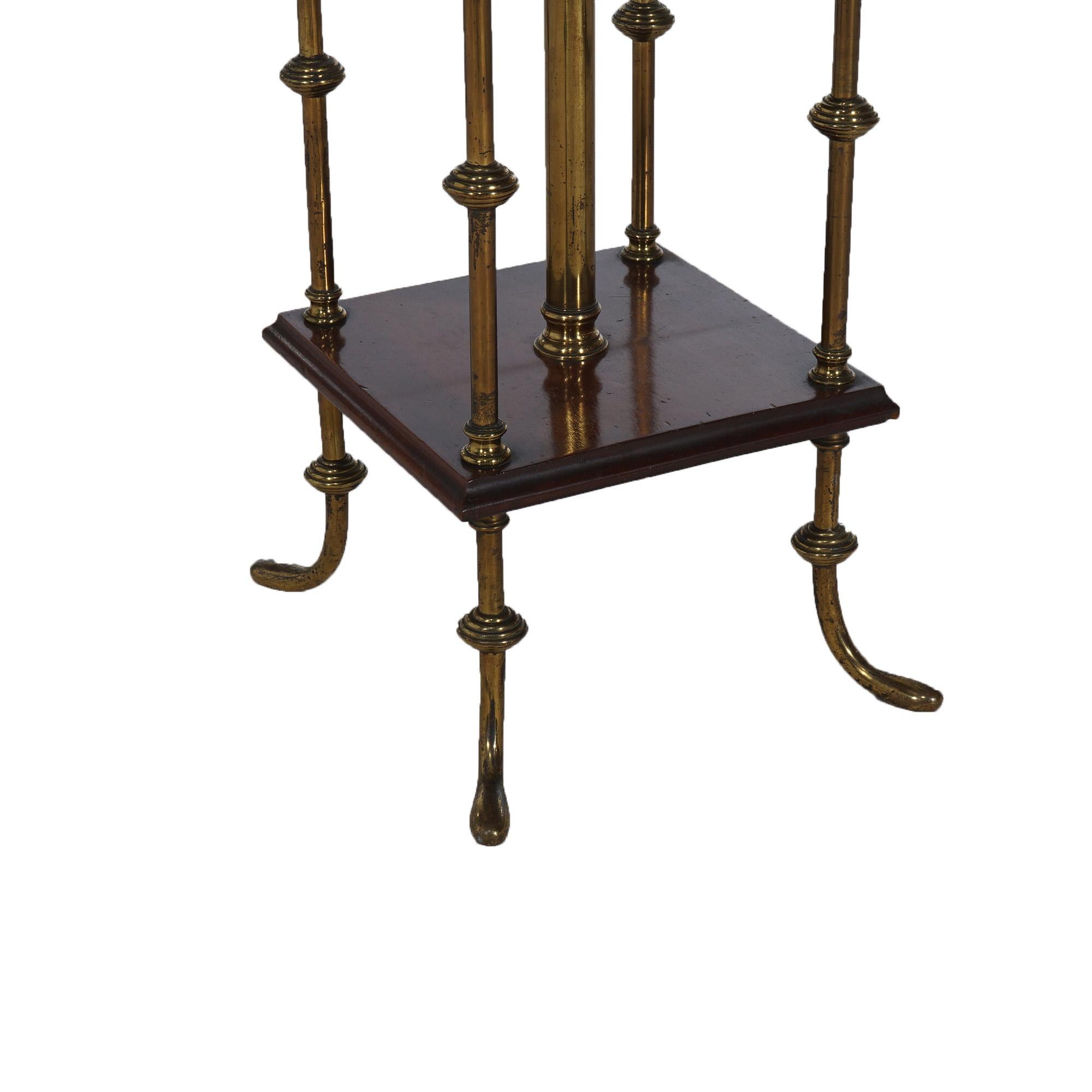 American Antique Neoclassical Mahogany & Brass Piano Floor Lamp c1890 For Sale