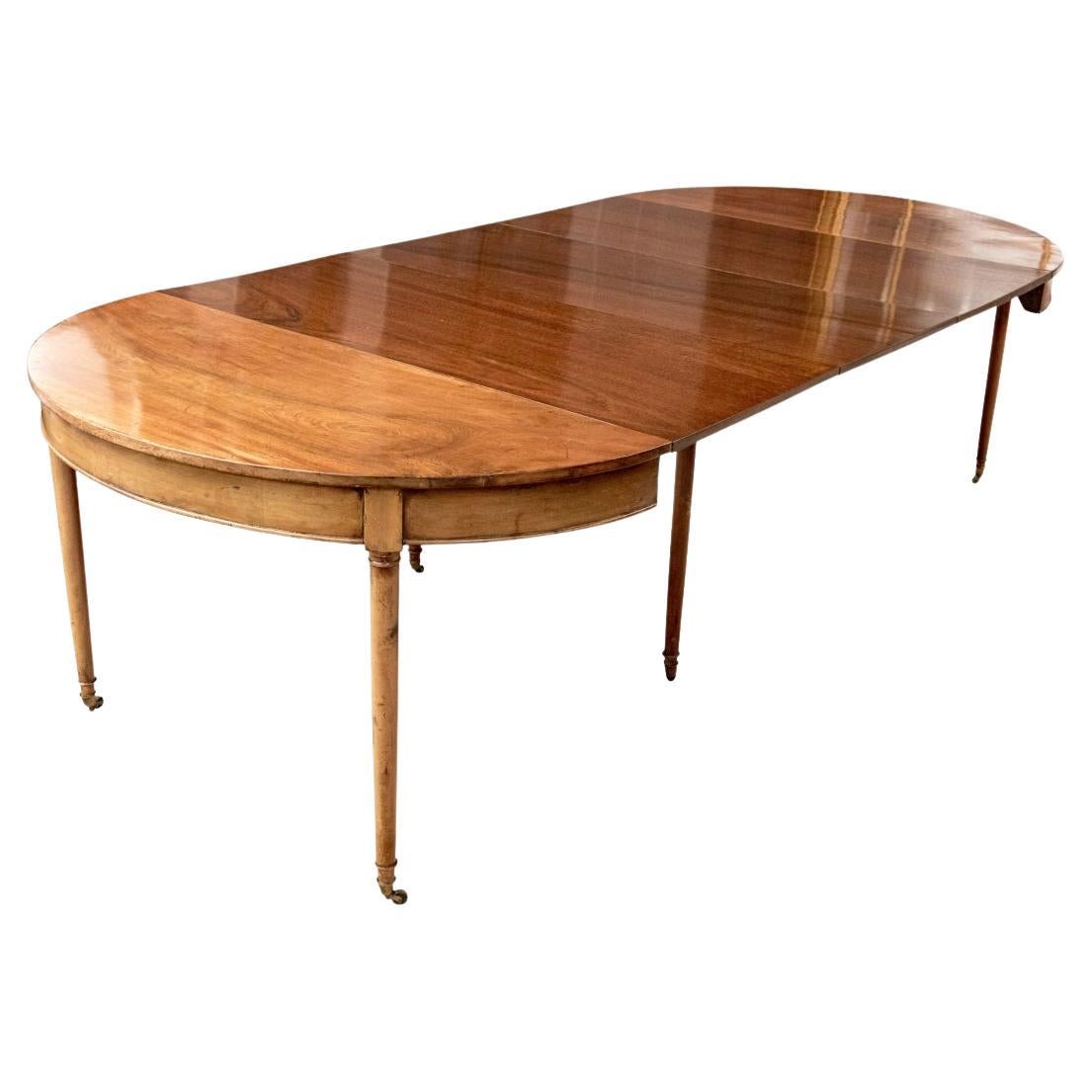 Antique Neoclassical Mahogany Extendable Dining Table for Restoration For Sale