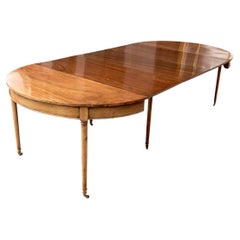 Ancienne table à manger extensible en acajou néoclassique pour restauration