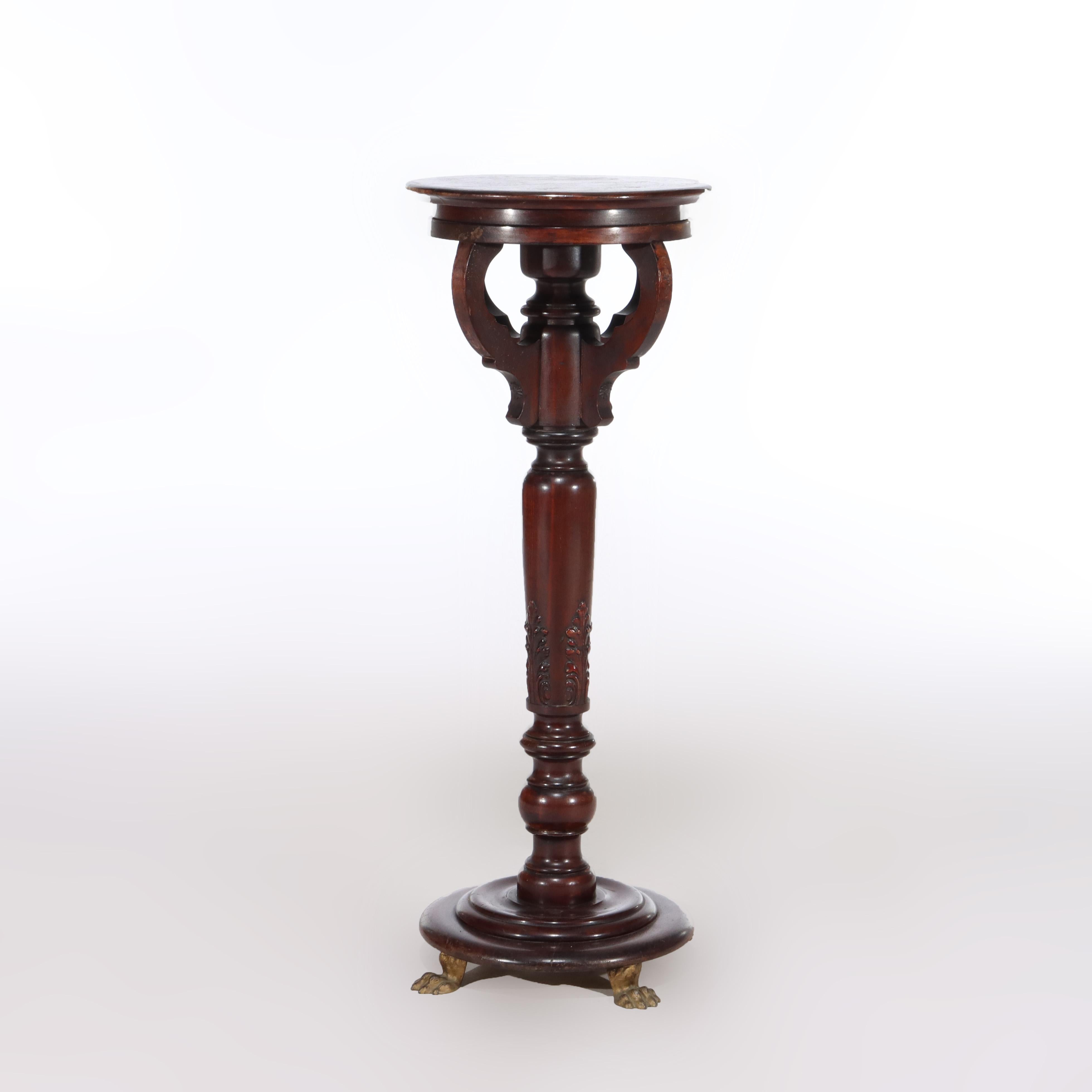 20th Century Antique Neoclassical Mahogany Sculpture Pedestal C1910 For Sale