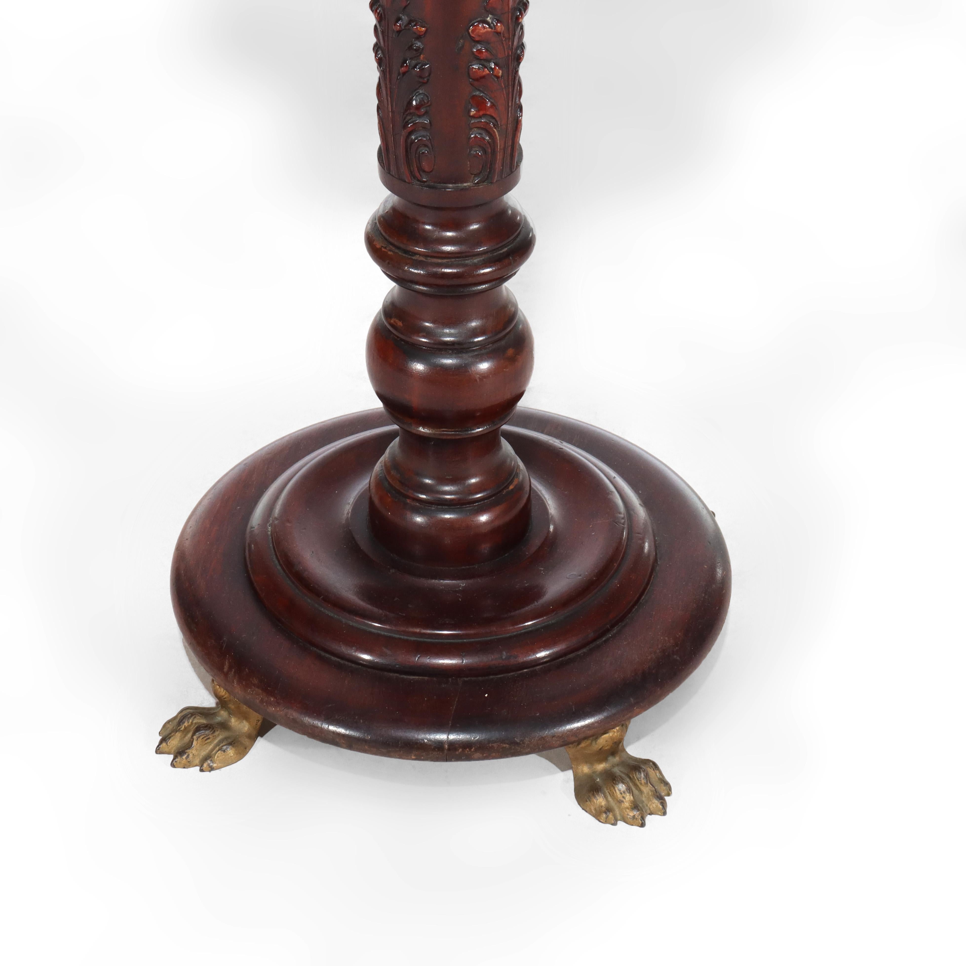Antique Neoclassical Mahogany Sculpture Pedestal C1910 For Sale 1
