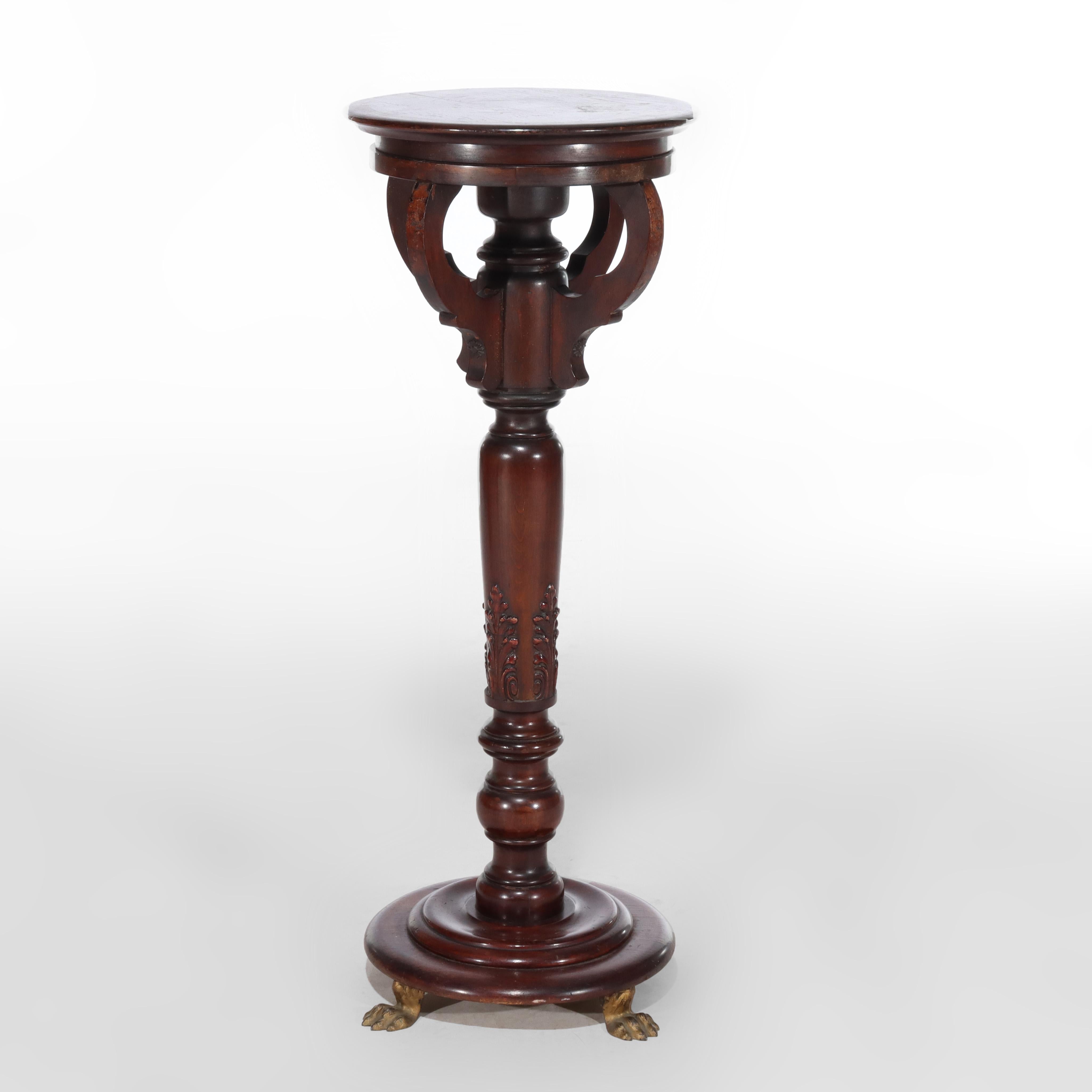 Antique Neoclassical Mahogany Sculpture Pedestal C1910 For Sale 2
