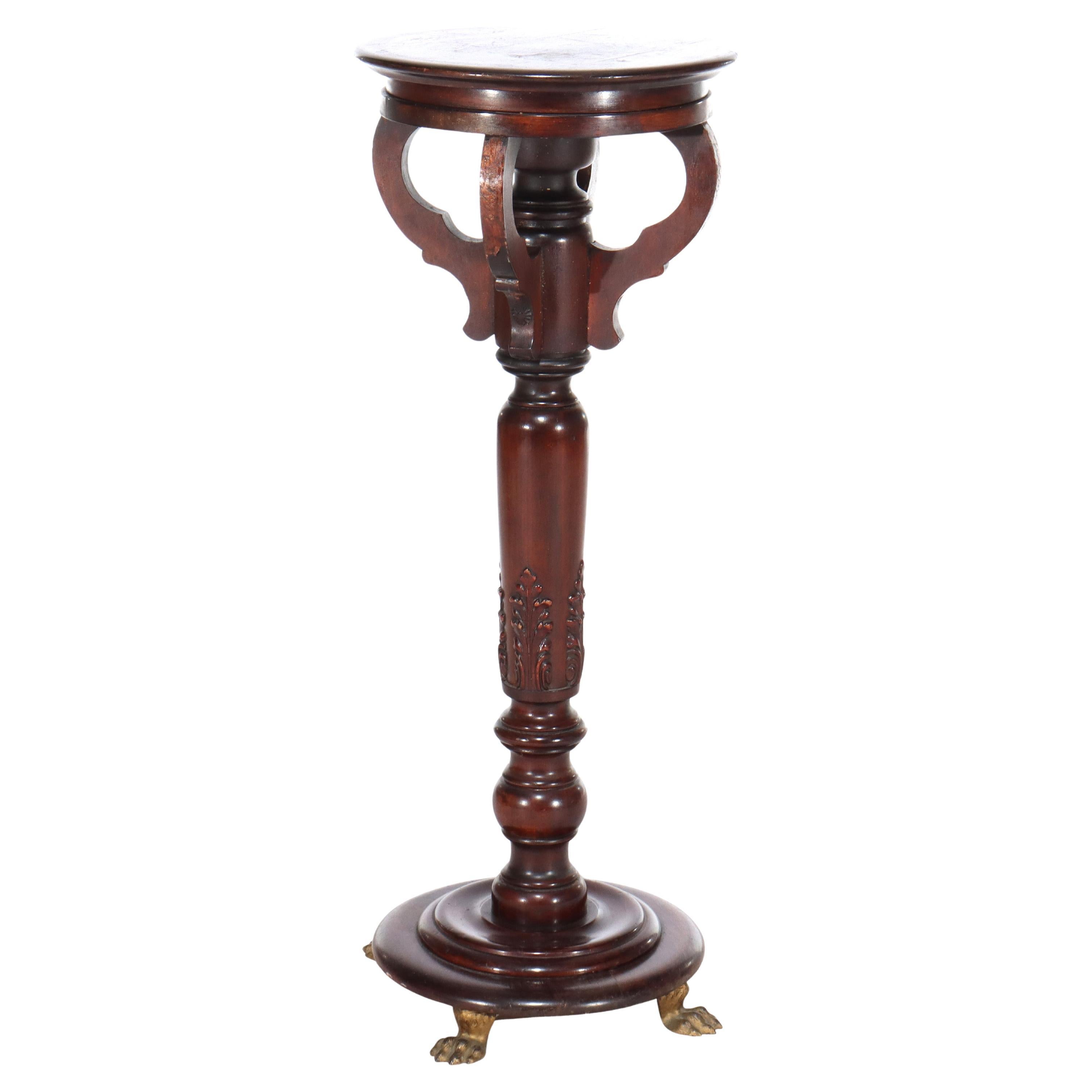 Antique Neoclassical Mahogany Sculpture Pedestal C1910