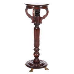 Antique Neoclassical Mahogany Sculpture Pedestal C1910