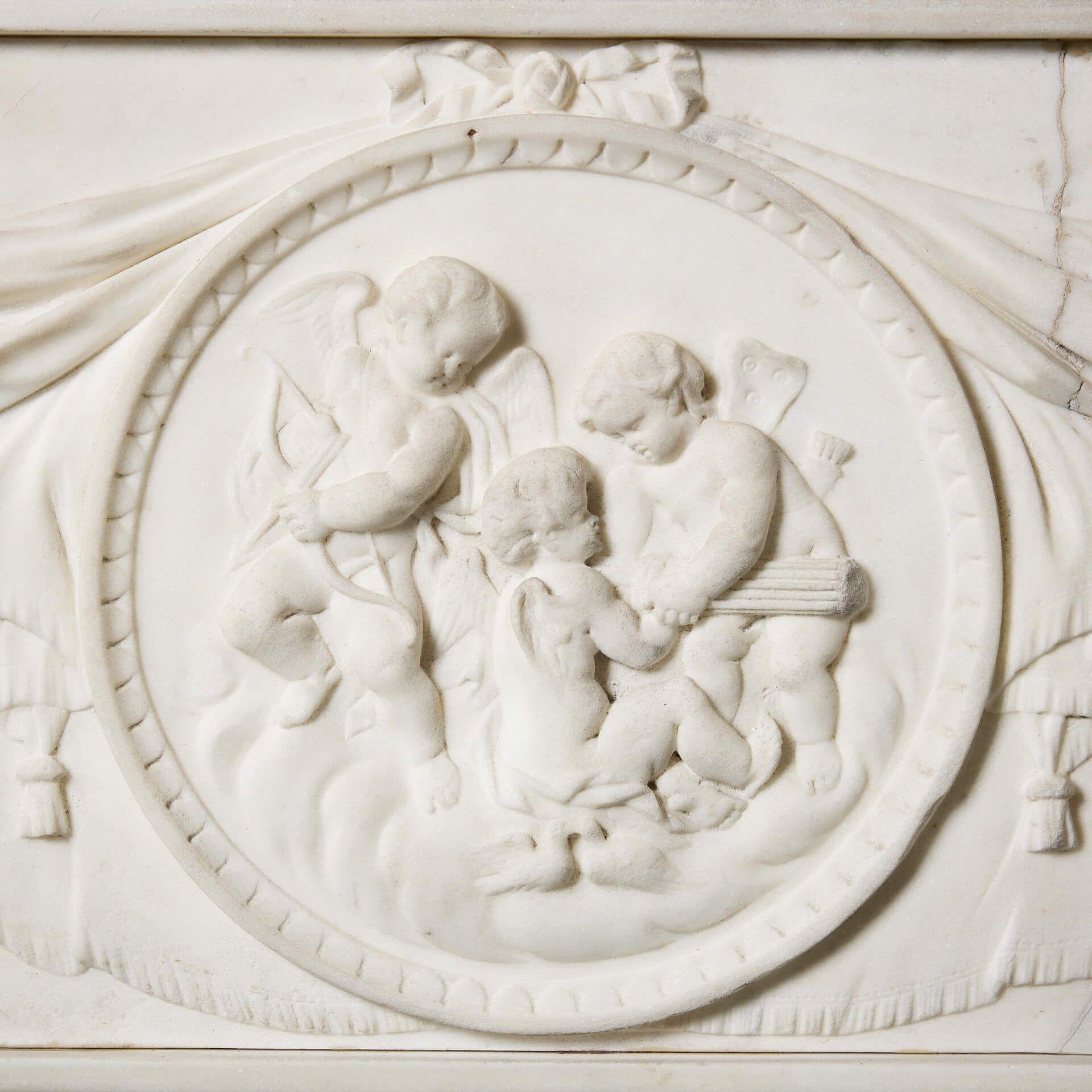 English Antique Neoclassical Marble Chimneypiece Tablet on Stand c.1800 For Sale