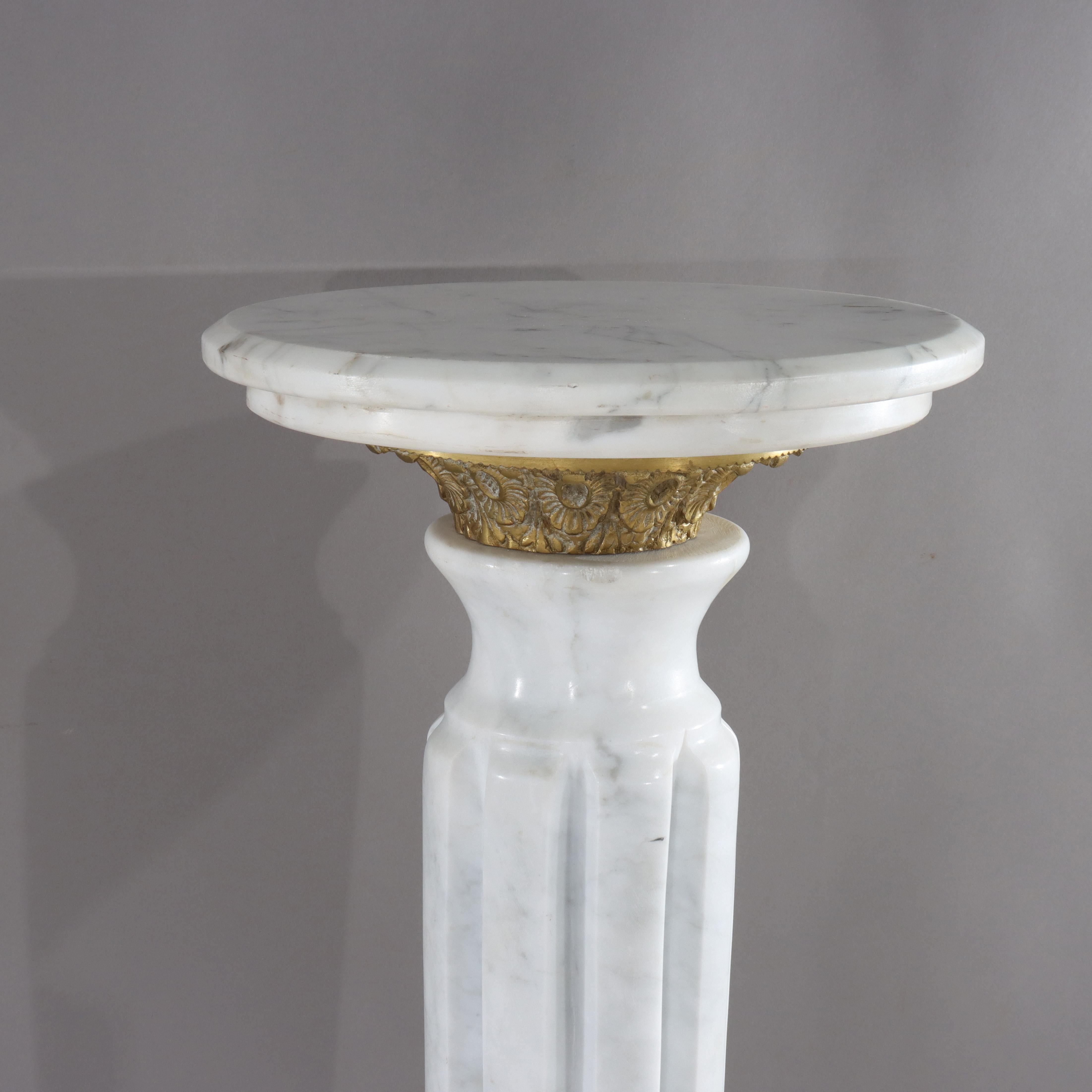 Antique Neoclassical Marble & Ormolu Bronze Sculpture Pedestal c1890 For Sale 1