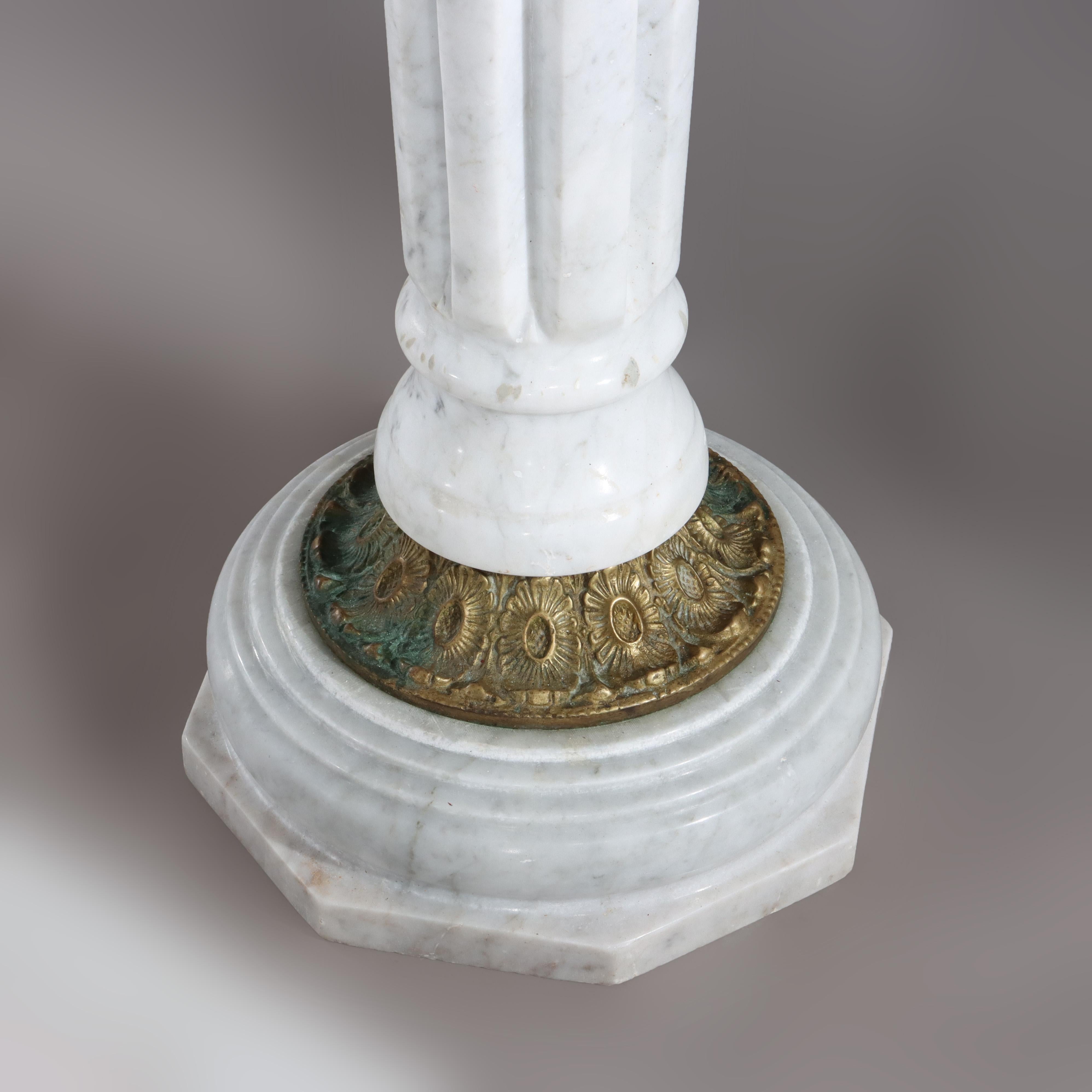 Antique Neoclassical Marble & Ormolu Bronze Sculpture Pedestal c1890 For Sale 3