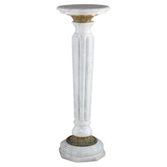 Antique Neoclassical Marble & Ormolu Bronze Sculpture Pedestal c1890