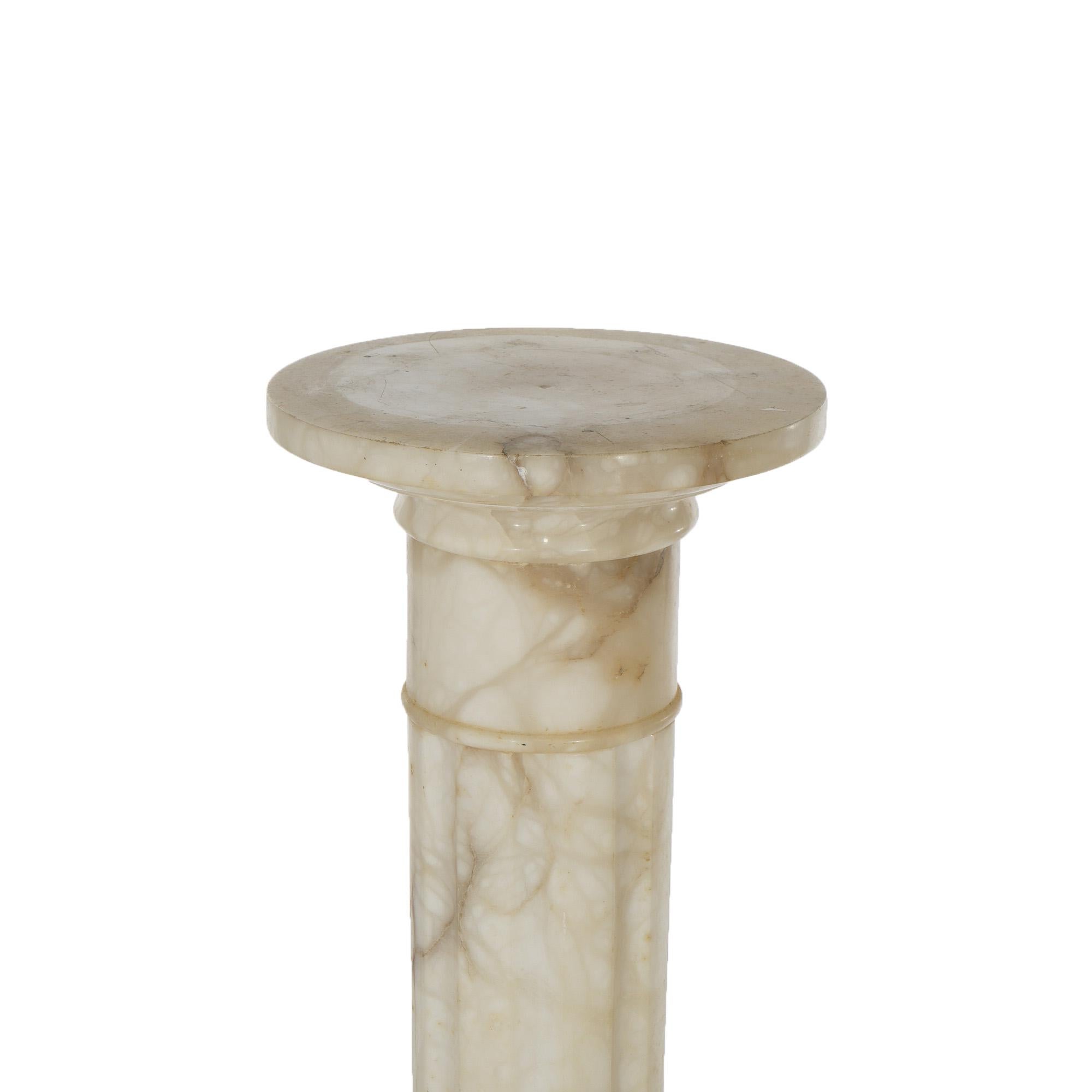 Antique Neoclassical Marble Sculpture Display Pedestal C1890 In Good Condition In Big Flats, NY