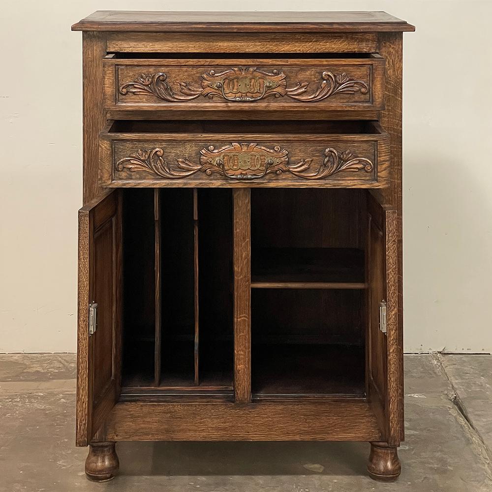 Antique Neoclassical Music Cabinet, Office Cabinet In Good Condition For Sale In Dallas, TX