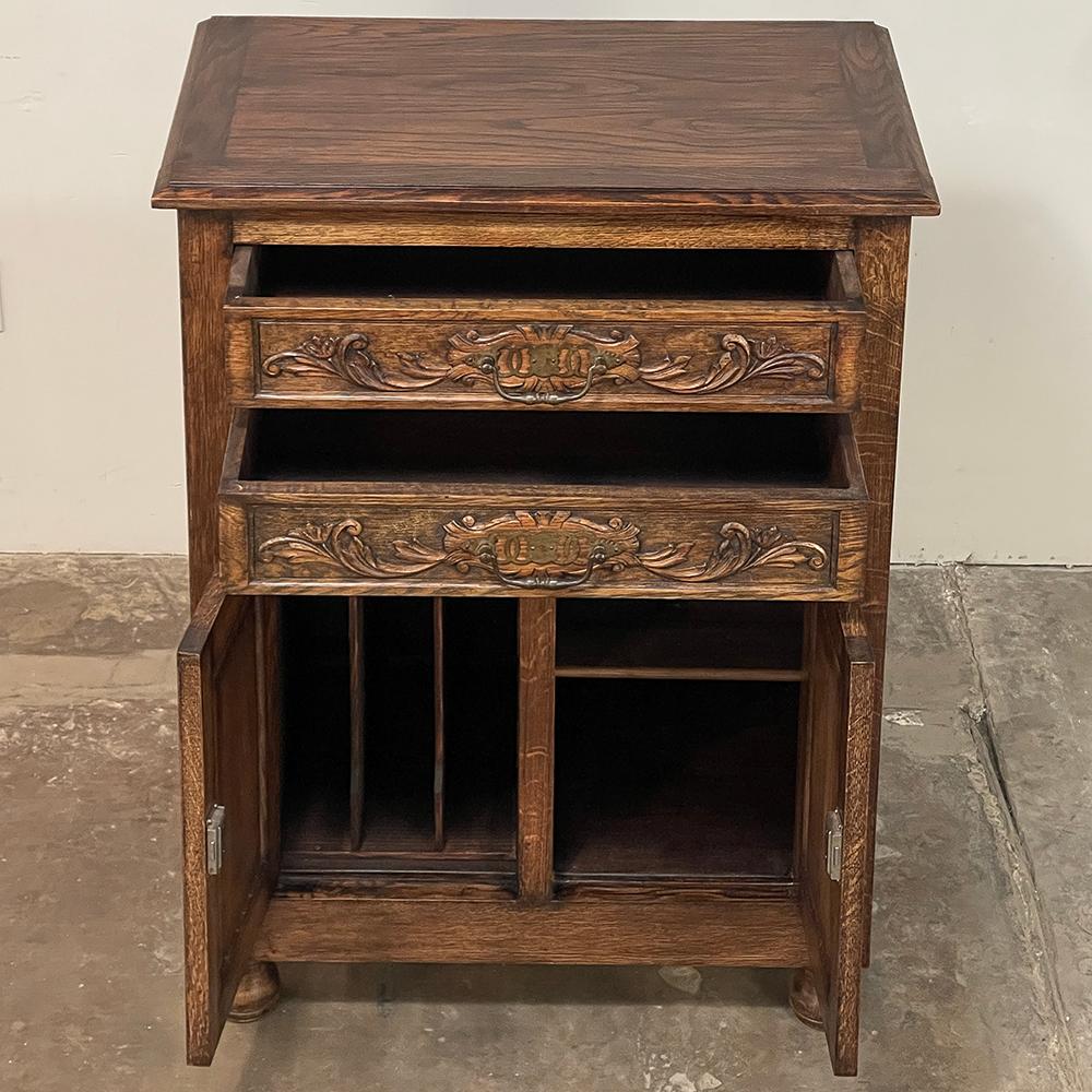 20th Century Antique Neoclassical Music Cabinet, Office Cabinet For Sale