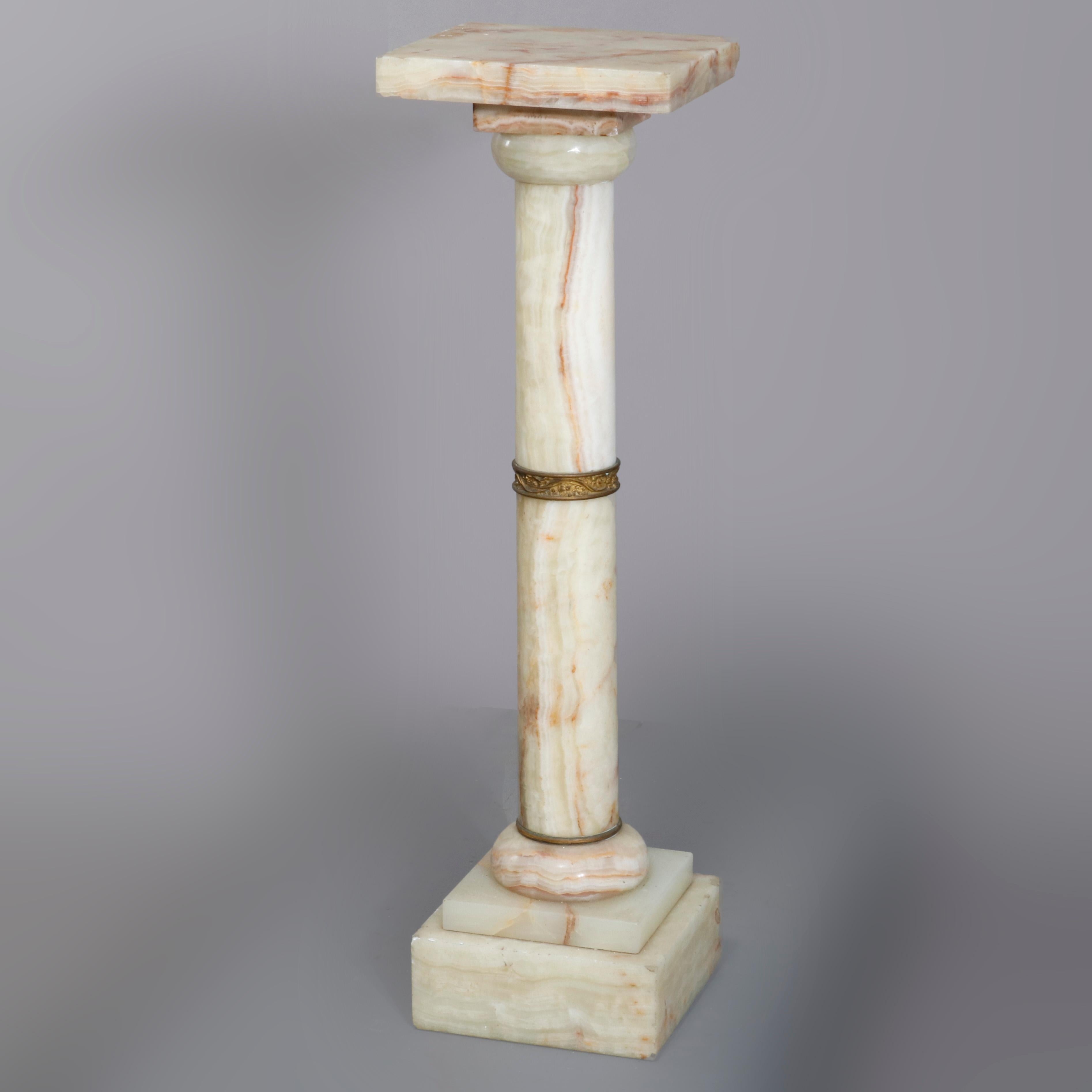 Antique Neoclassical Onyx and Ormolu Sculpture Pedestal, Circa 1890 2