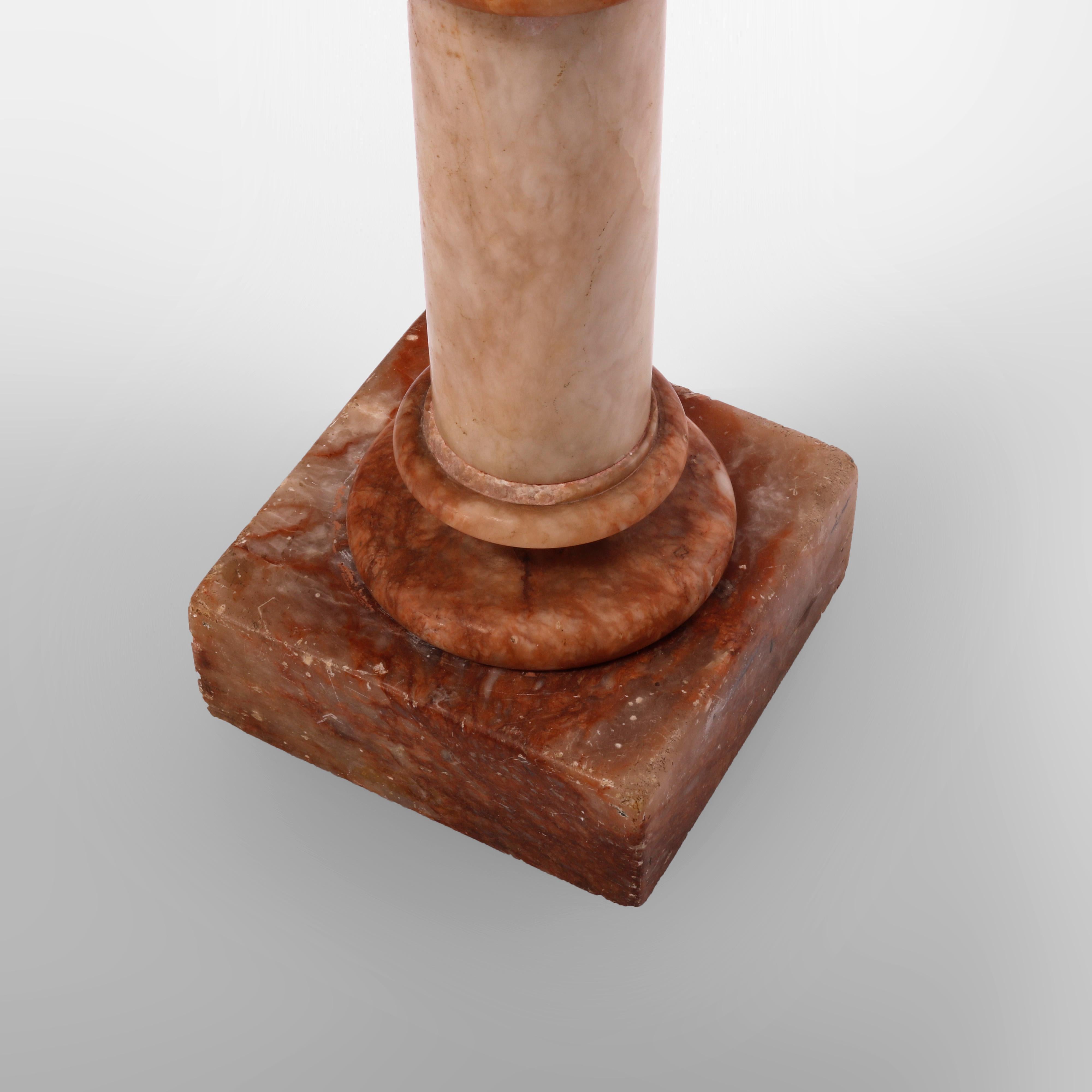 Pidestal de prsentation de sculpture noclassique ancien en onyx 19me sicle en vente 5