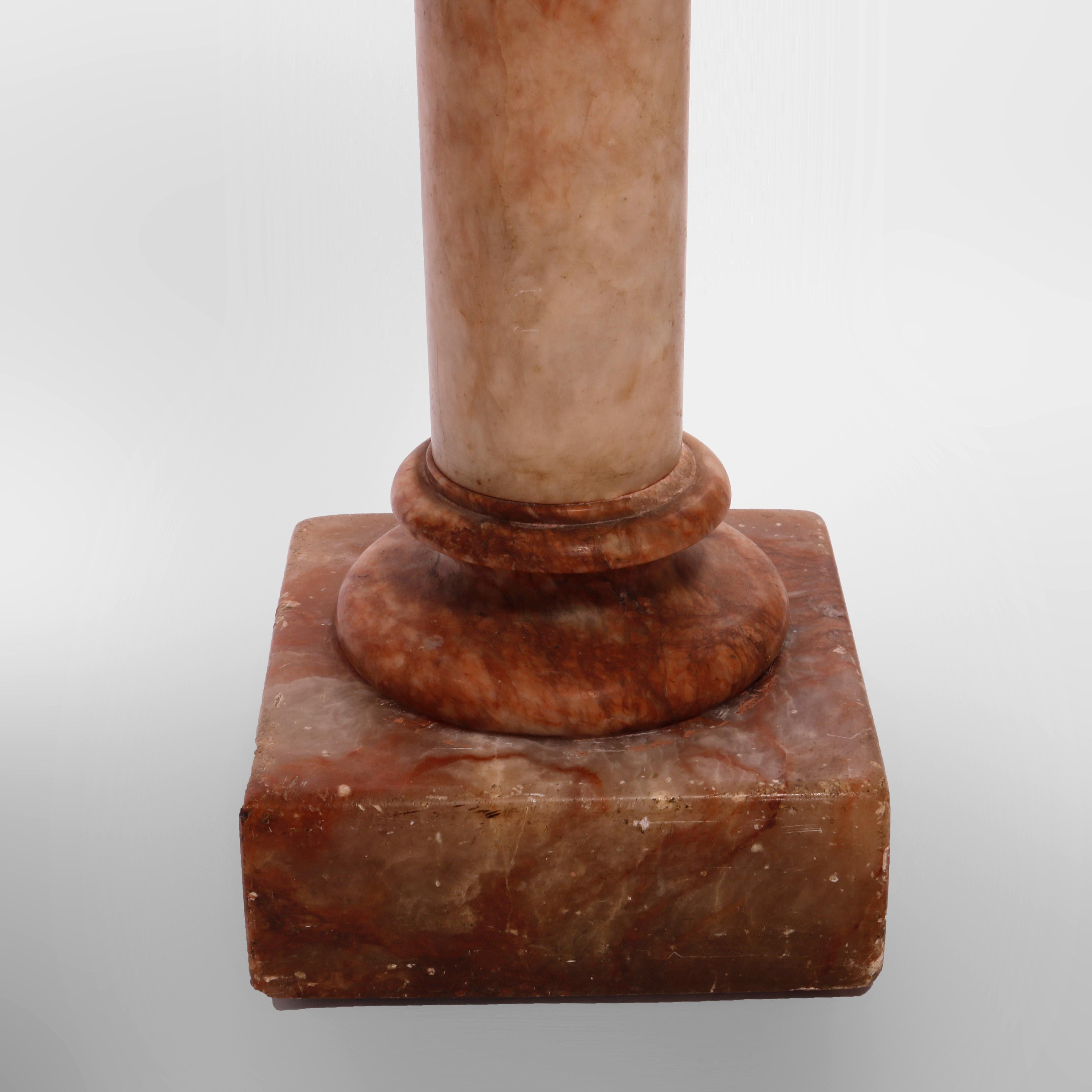 Pidestal de prsentation de sculpture noclassique ancien en onyx 19me sicle en vente 6