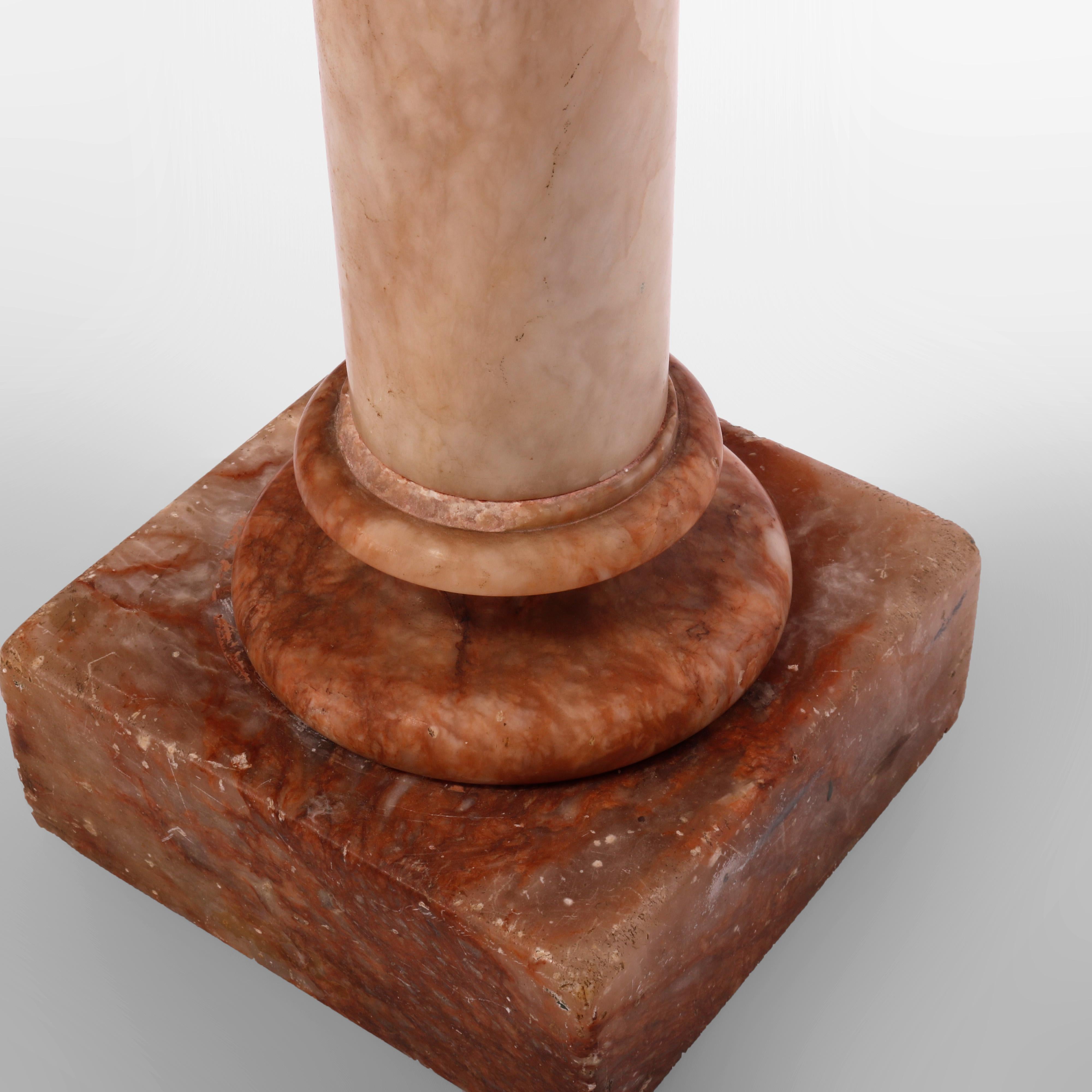 Pidestal de prsentation de sculpture noclassique ancien en onyx 19me sicle en vente 7