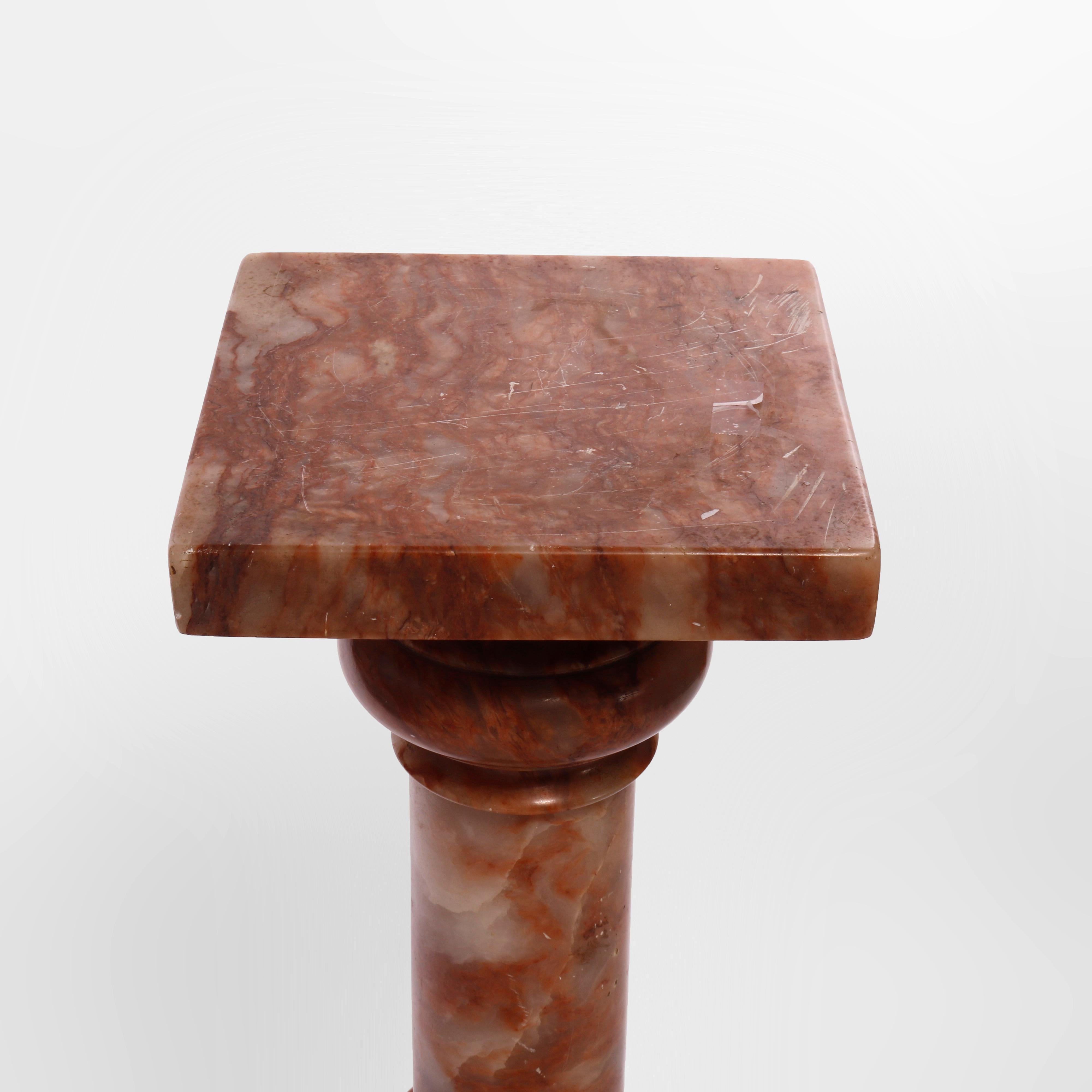 Onyx Pidestal de prsentation de sculpture noclassique ancien en onyx 19me sicle en vente