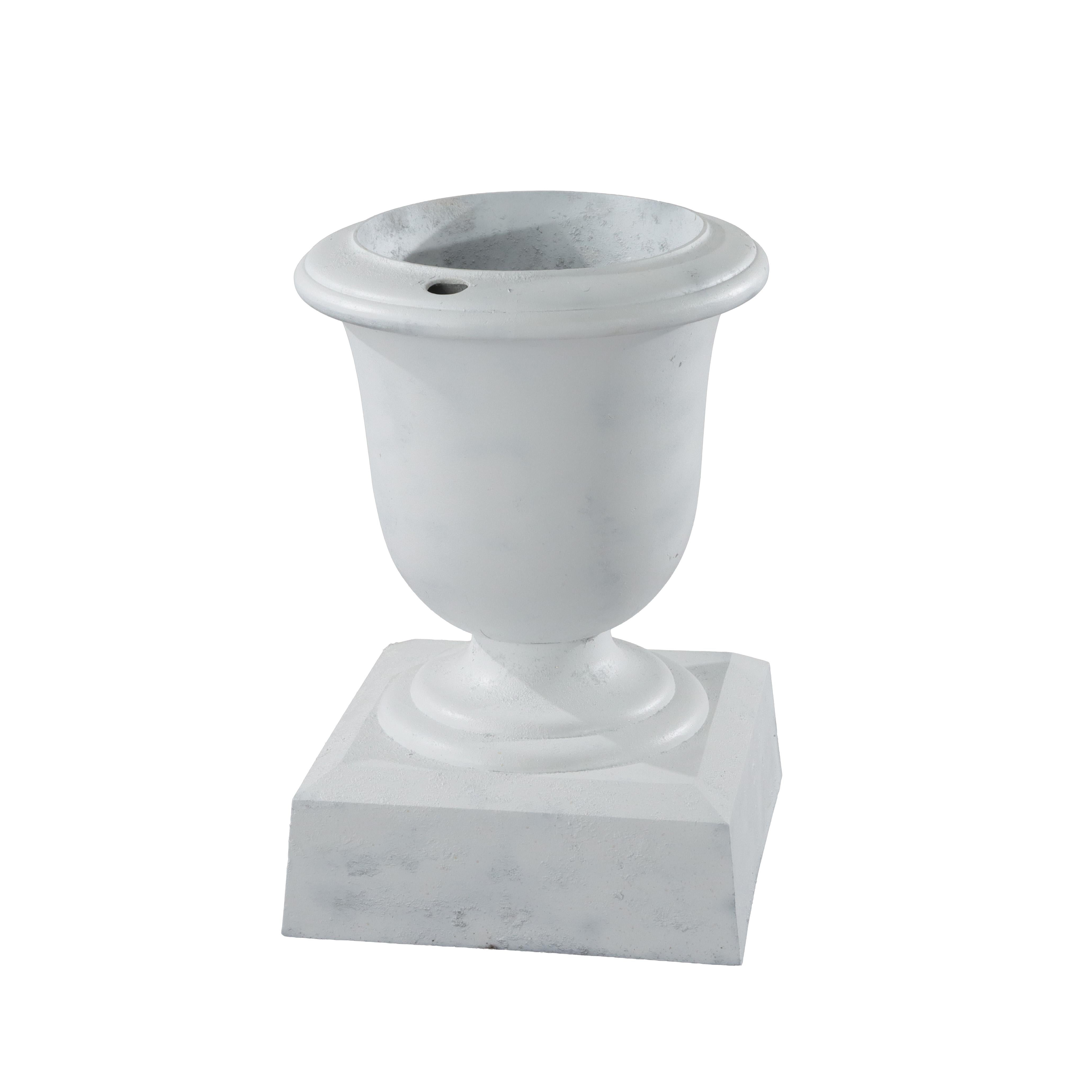 Urne de jardin ancienne en fonte peinte néoclassique non signée C1890
Mesures - 23 1/2