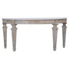 Antique Neoclassical Painted Marble Console