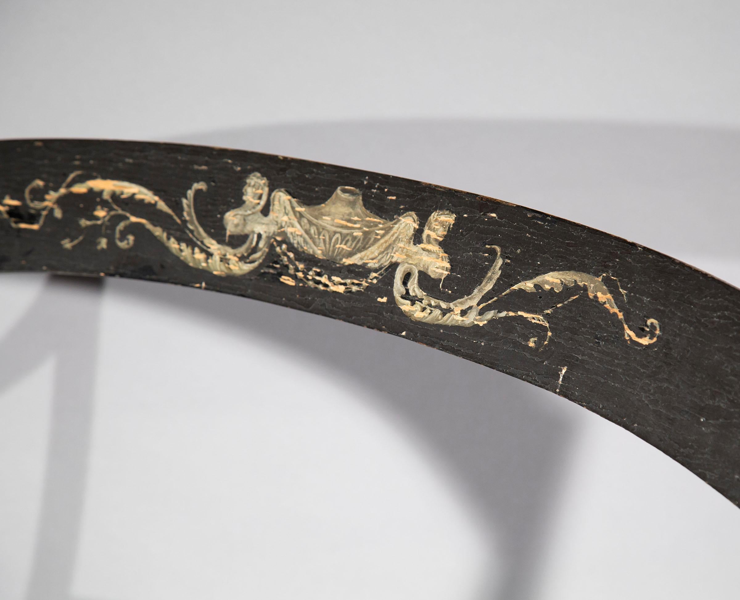 Rare 19th Century Painted Bench or Settee, ex-Madeleine Castaing, after Chapuis For Sale 3