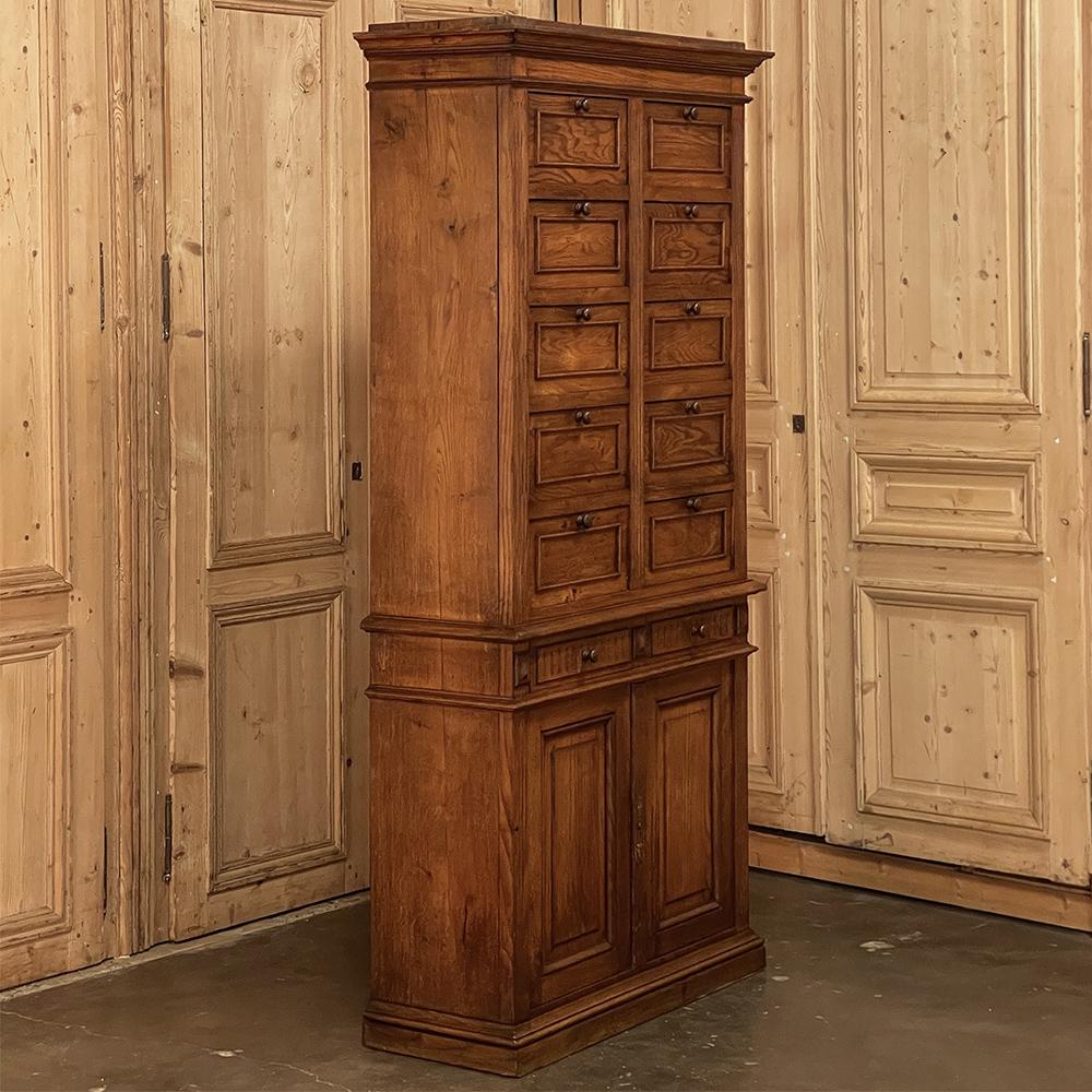 Antique Neoclassical Pharmacy File Cabinet  For Sale 6