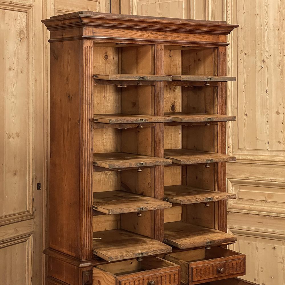 Antique Neoclassical Pharmacy File Cabinet  In Good Condition For Sale In Dallas, TX