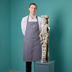 Antique Neoclassical Plaster Grotesque Herm Statue