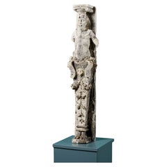 Statue néoclassique ancienne en plâtre Grotesque en forme d'hermère