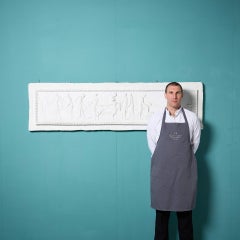 Antique Neoclassical Plaster Panel of Classical Figures