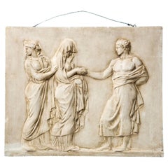 Panneau en plâtre néoclassique ancien d'après l'ancien