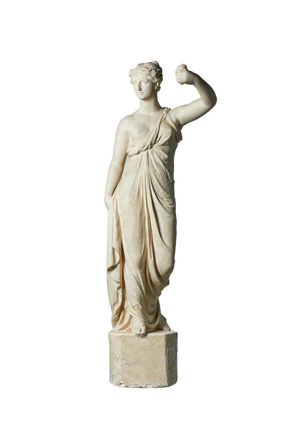 19th Century Antique Neoclassical Plaster Statue by Bruciotti