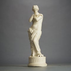 Antique Neoclassical Porcelain Figure, Nude Classical Woman & Butterfly, C1850
