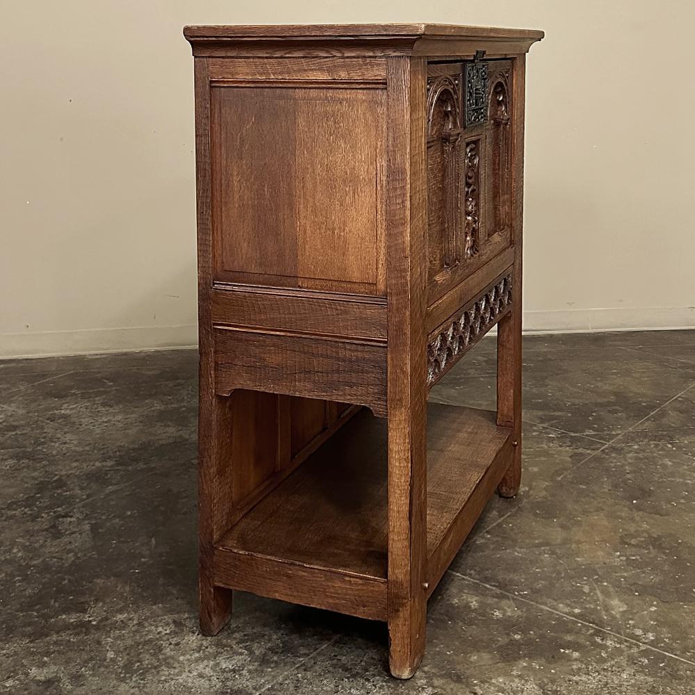 Antique Neoclassical Revival Raised Cabinet ~ Dry Bar In Good Condition For Sale In Dallas, TX