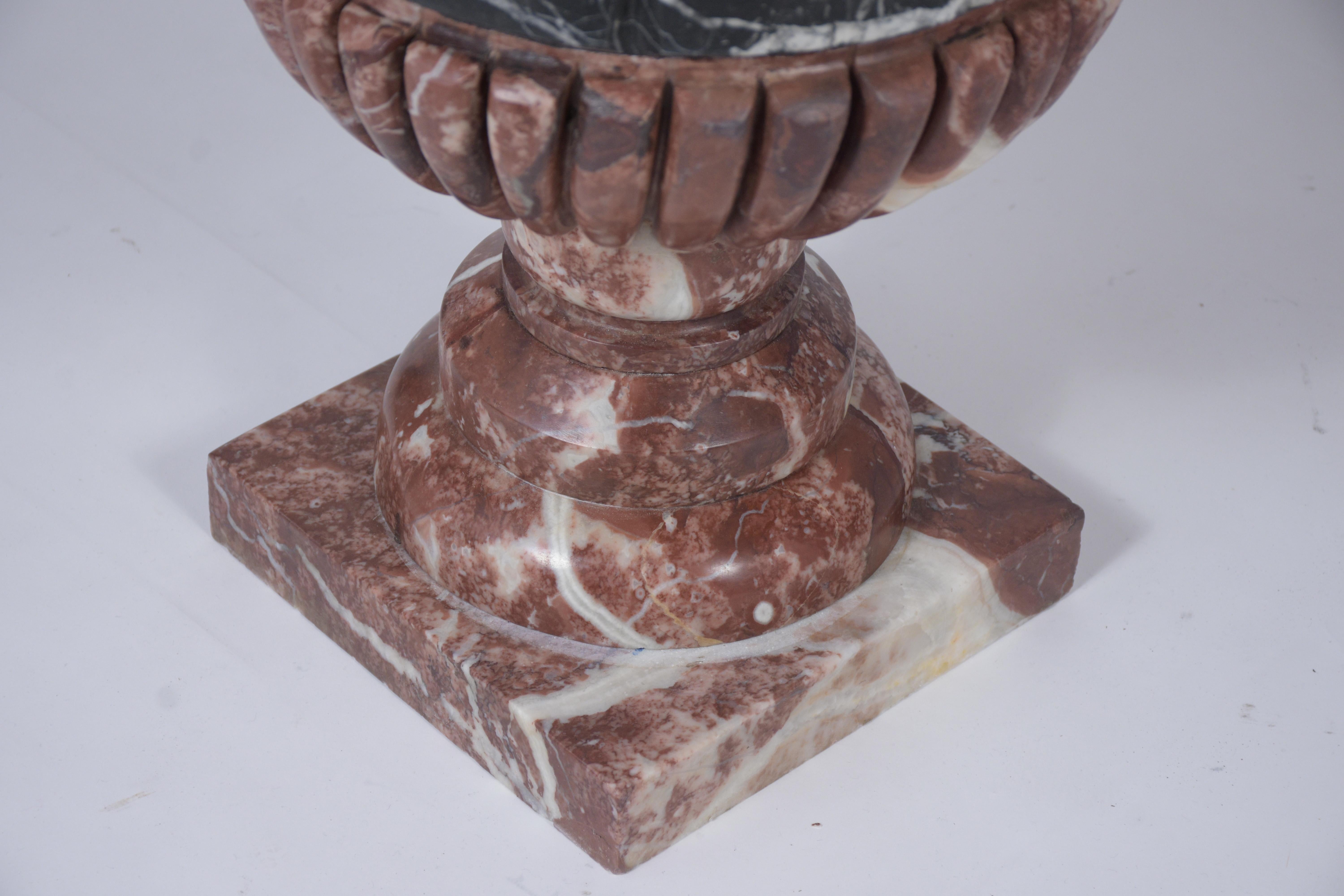 Pair of French Rouge Marble Garden Urns 1