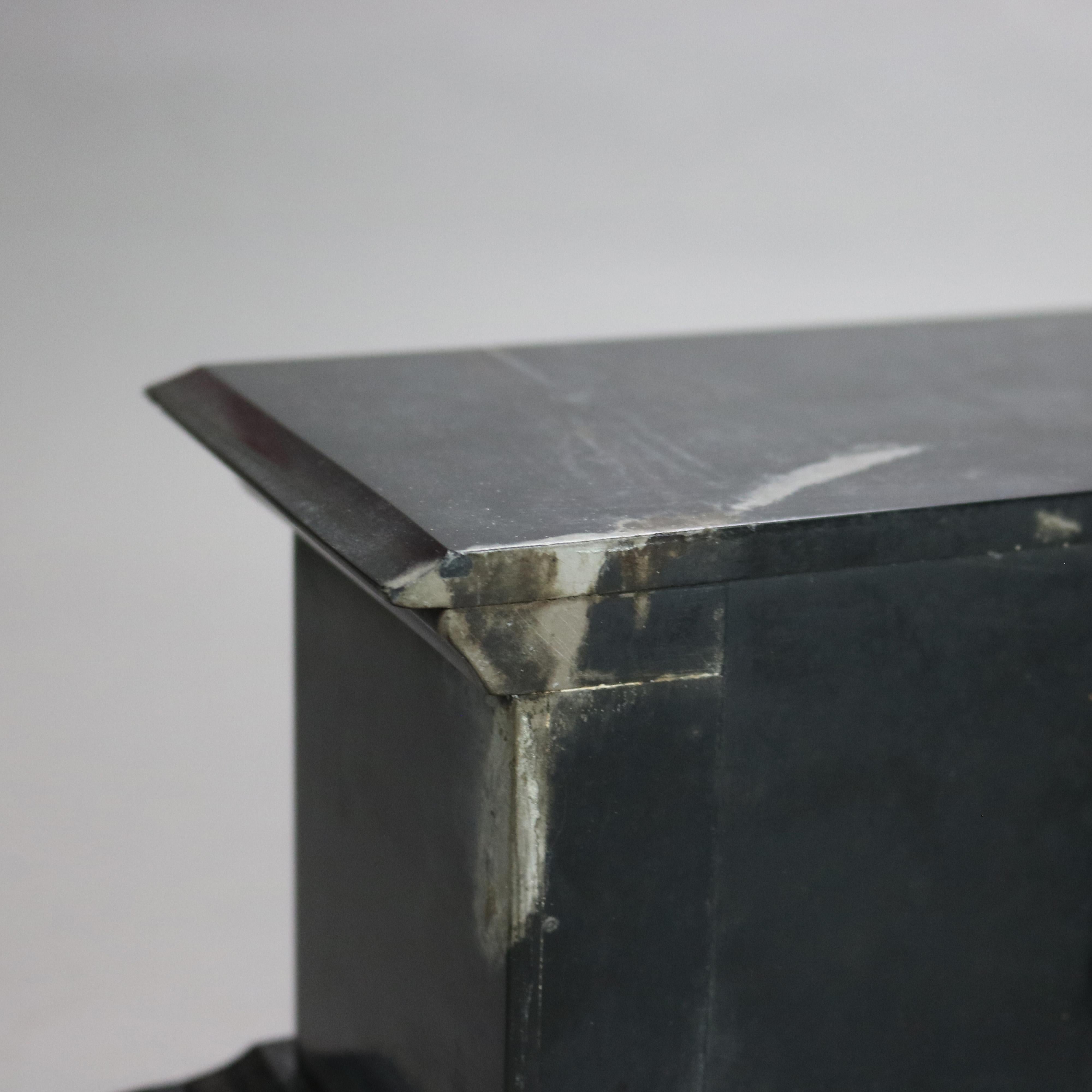 Antique Neoclassical Slate Mantle Clock with Open Escapement, c1890 For Sale 4