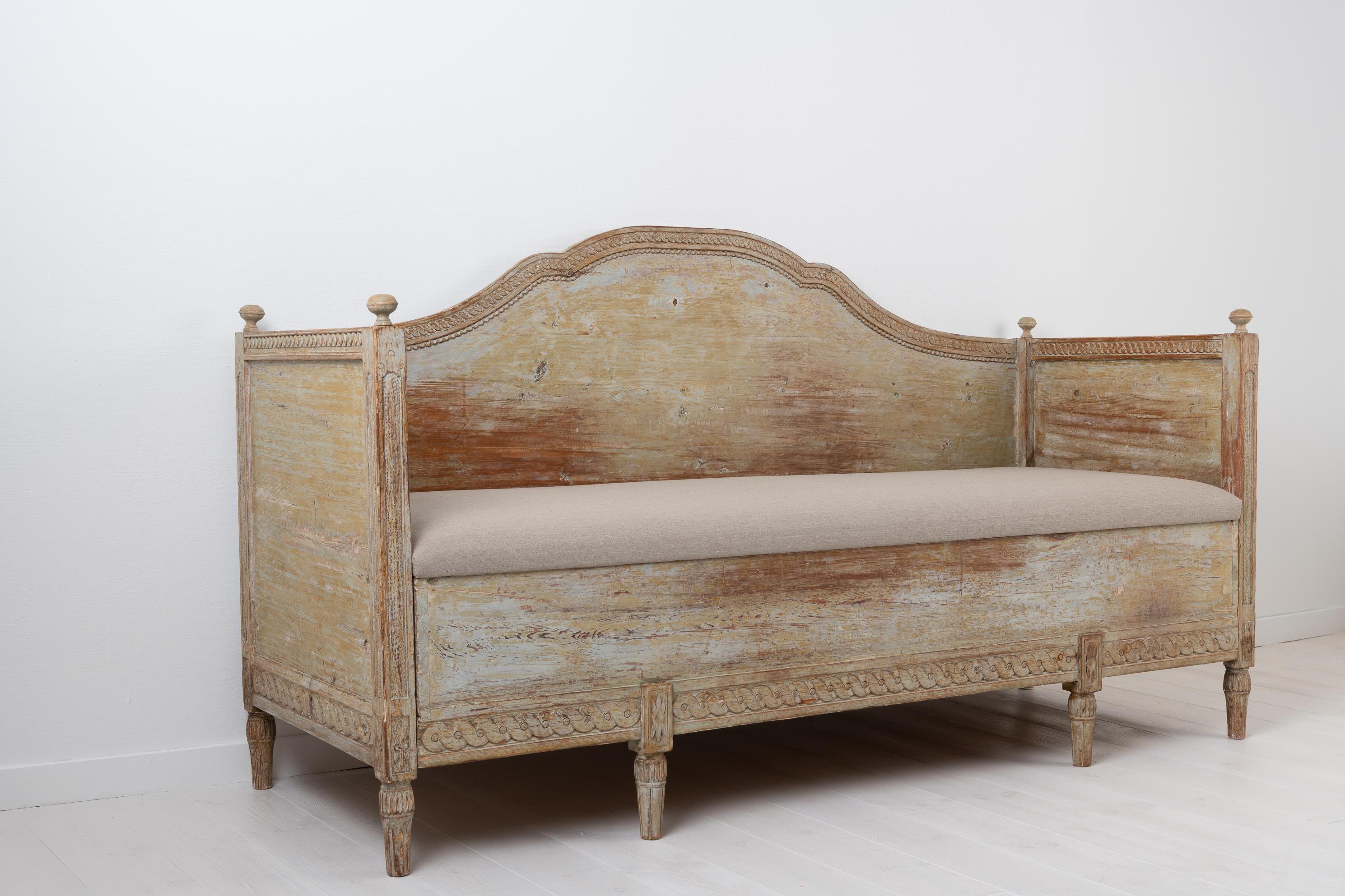 Hand-Crafted Antique Neoclassical Sofa from Northern Sweden