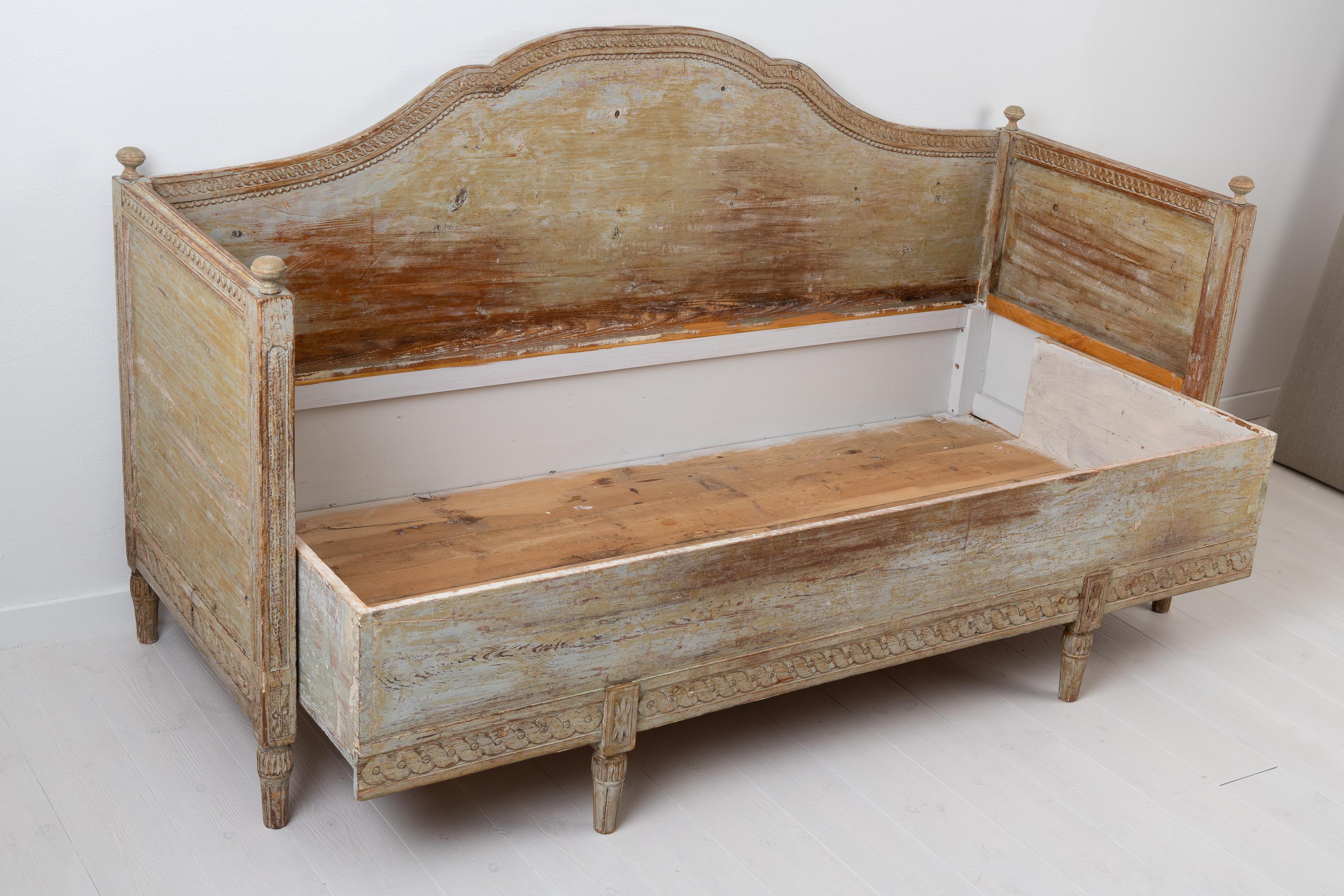 Pine Antique Neoclassical Sofa from Northern Sweden