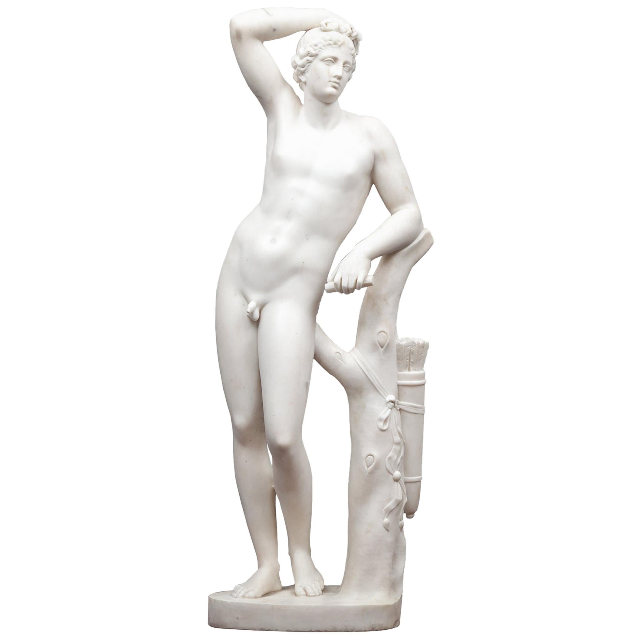 Statue néoclassique ancienne en marbre statuaire