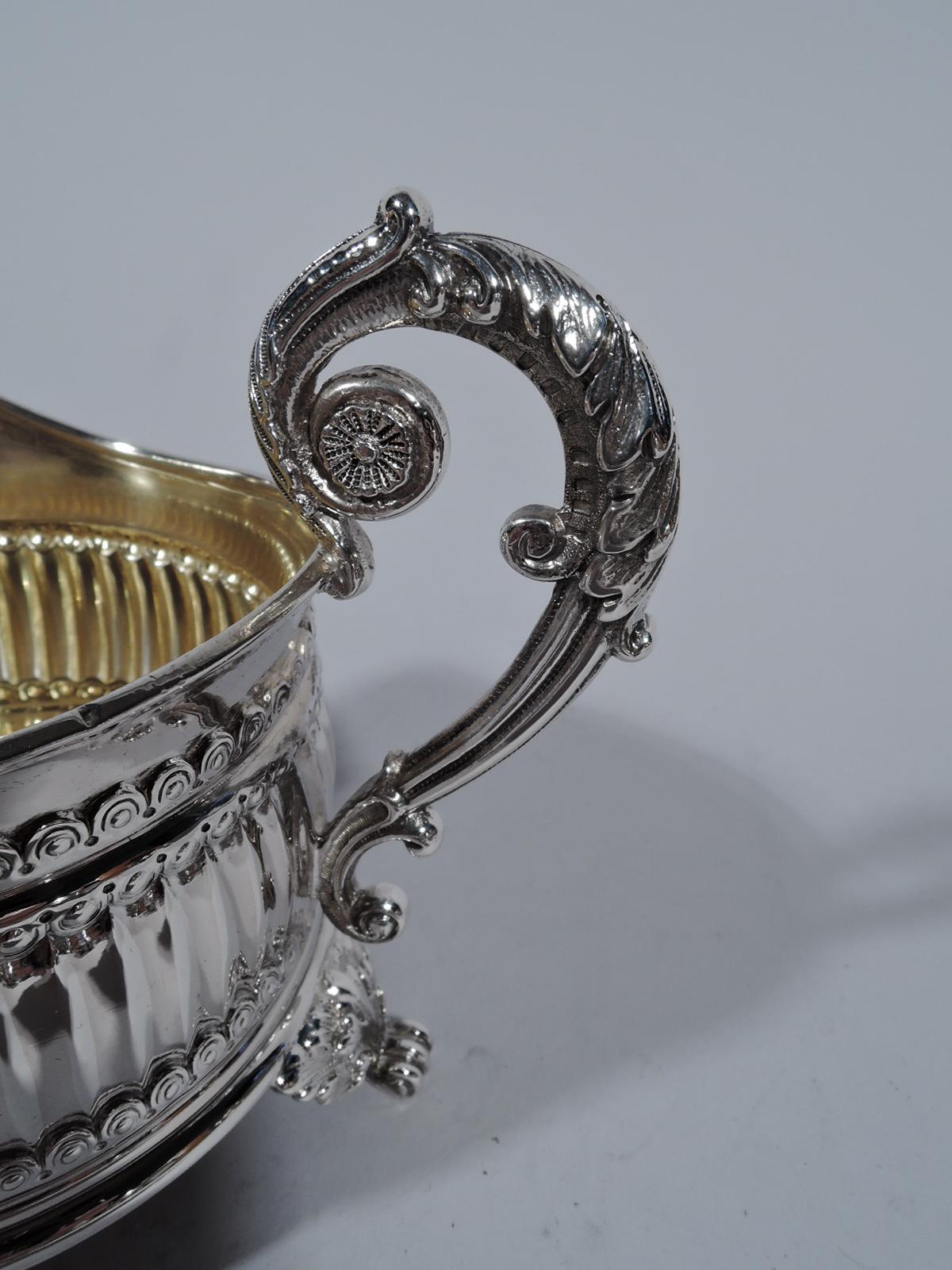 Neoclassical Revival Antique Neoclassical Sterling Silver Creamer and Sugar by Tiffany