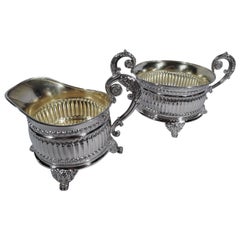 Antique Neoclassical Sterling Silver Creamer and Sugar by Tiffany