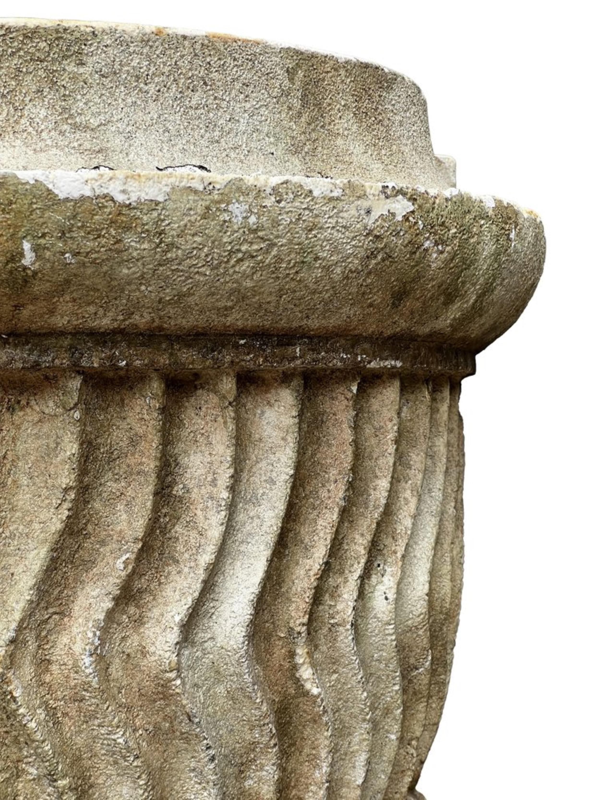 Unknown Antique Neoclassical Stone Decorative Architectural Urn For Sale
