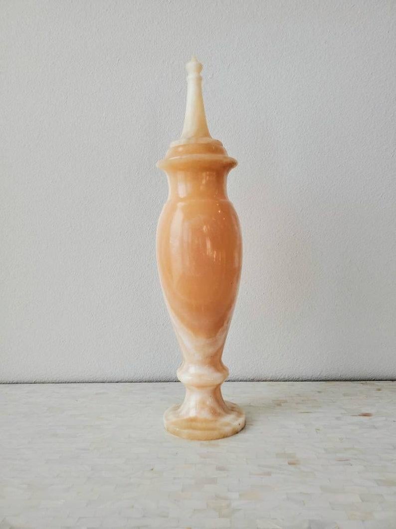 Antique Neoclassical Style Alabaster Lidded Urn For Sale 2