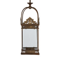 Antique Neoclassical Style Brass Hall Lantern