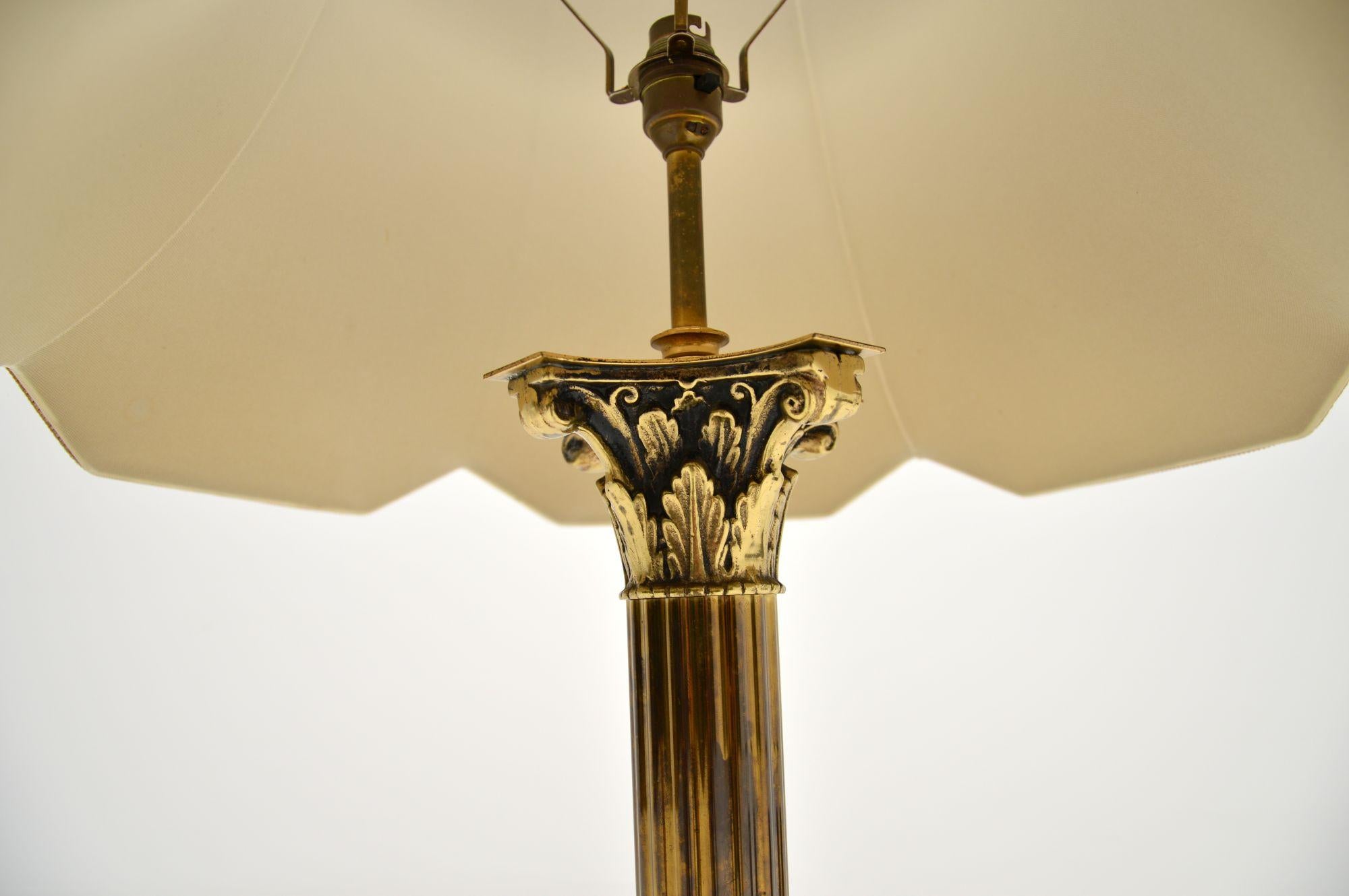 20th Century Antique Neoclassical Style Brass Table Lamp For Sale
