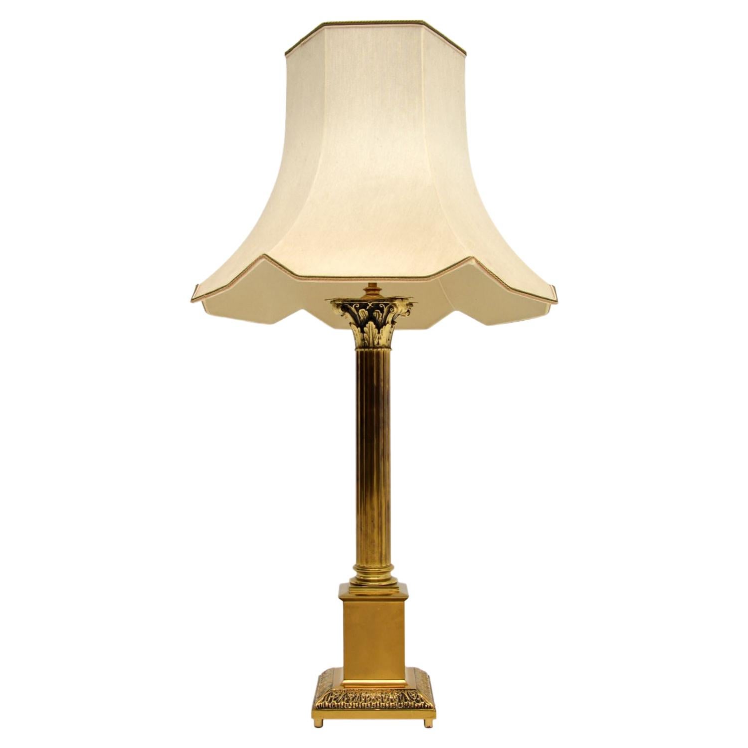 Antique Neoclassical Style Brass Table Lamp