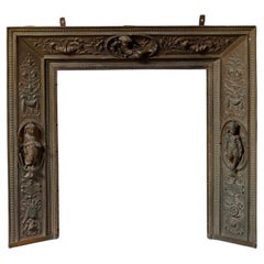 Vintage Neoclassical Style Bronze Fire Insert