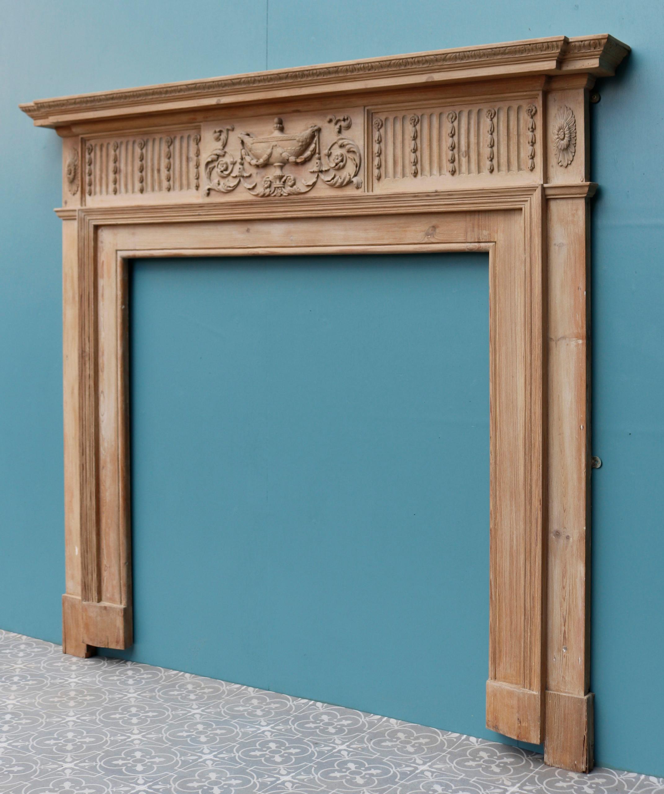 Antique Neoclassical Style Carved Fire Mantel In Fair Condition For Sale In Wormelow, Herefordshire